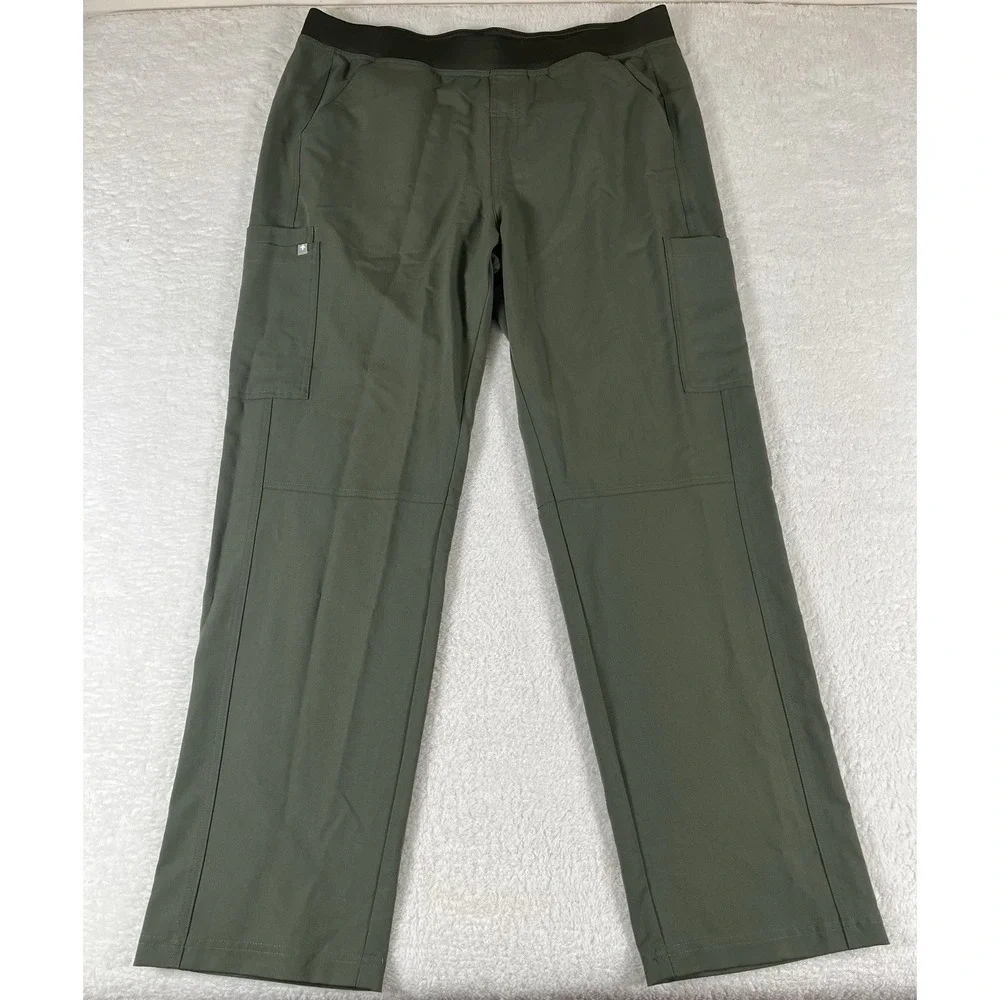 Figs T2001 Olive Green Cargo Straight Leg Scrub Pants Mens Sz XXL Medical